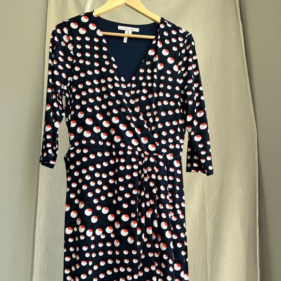 Max & Cleo Black and White Polka Dot Midi Dress - Picture 1 of 3